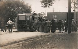 A Train Derailment Union Pacific Streetcar Postcard