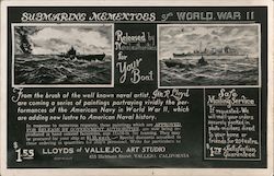 Submarine Mementoes of World War II Lloyds Art Studio Ad Postcard