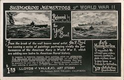 Submarine Mementoes of World War II Lloyds Art Studio Ad Vallejo, CA Postcard Postcard Postcard