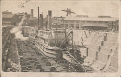 Ship in dry dock Postcard