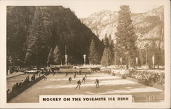 Hockey on the Yosemite Ice Rink Postcard