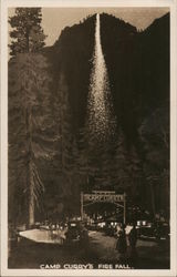 Camp Curry's Fire Fall Postcard