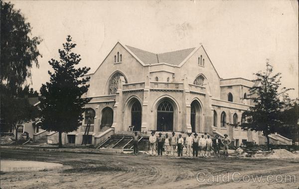 United Methodist Church being Constructed, Workmen Glendora California