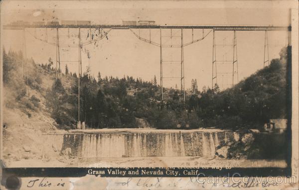 Train bridge above a dam Grass Valley California