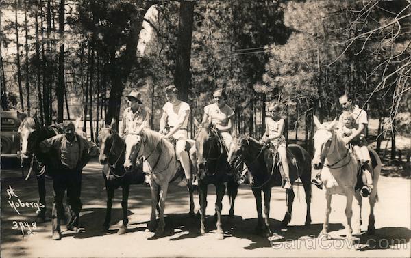 At Hoberg's a family on horseback Hobergs California