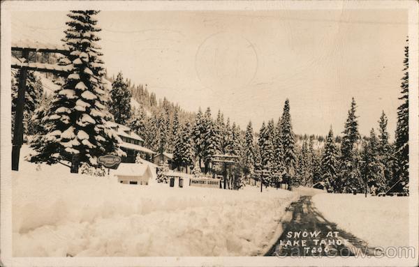 Snow at Lake Tahoe Hunter lodge Sunnyside-Tahoe City California