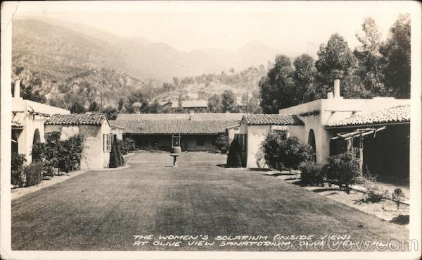 The Women's Solarium (inside view) at Olive View Sanatorium, Olive View, Calif. California