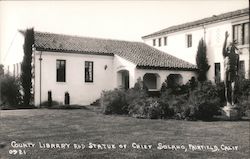 County Library and Statue of Chief Solano Fairfield, CA Postcard Postcard 