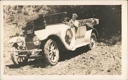 A Man in an Open Top Car Ferndale, CA Postcard Postcard Postcard