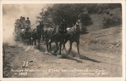 Redding-Weaverville Stage Nearing French Gulch in 1905 Postcard
