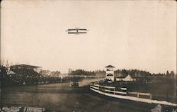 Lincoln Beachey Barney Oldfield Auto vs. Airplane Race Postcard