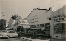 Street Scene Knapp's Good Food, William's Chevrolet Postcard