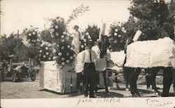 Man With Horse, Woman on Parade Float Grass Valley? Postcard