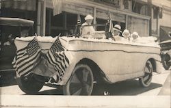 Parade Float Car with American Flags Postcard