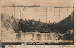 Train bridge above a dam Grass Valley, CA Postcard Postcard Postcard