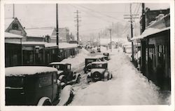 Cars in Snow Winter Street Scene Postcard