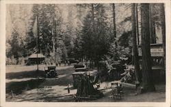 Camp fire at the Carl Inn Postcard