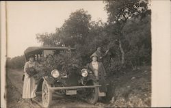 Women with Car Ione, CA Postcard Postcard Postcard