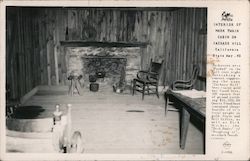 Interior of Mark Twain Cabin on Jackass Hill Postcard