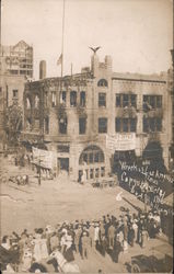Wreck of Los Angeles Times Bombing 1910 Postcard