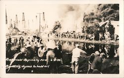 Richfield Refinery Fire in 1933 Postcard