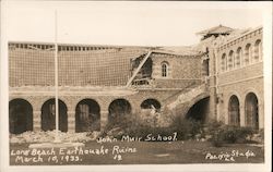 John Muir School after Earthquake in 1933 Long Beach, CA Postcard Postcard Postcard