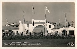 Main Entrance and Administration Building, Olympic Village Los Angeles, CA Angelino Photo Service Postcard Postcard Postcard
