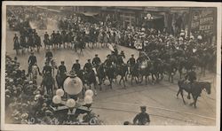 Escorting President Parade, Police on horses and cars Postcard