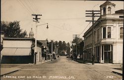 Looking East on Main St. Postcard