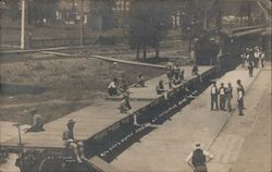 Italian Strike: National Guard troops arriving on a train June 3, 1909 McCloud, CA H. I. Miller Postcard Postcard Postcard