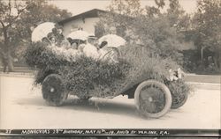 Monrovia's 28th Birthday - Woman in a Car Covered in Flowers - May 16th, 1914 California W. H. Ink Postcard Postcard Postcard