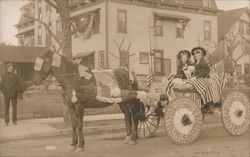 Girls, Parade, "Best Decorated Vehicles" Ramona & Bernice Washburn Postcard
