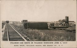 Pullman car shops in pullman town-site June 5, 1910 Postcard