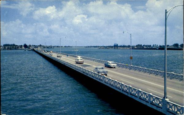 Famous Venetian Causeway Miami Beach Florida