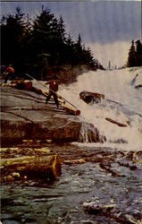 Driving The White Water Of Sourdnahunk Stream Mount Katahdin, ME Postcard Postcard