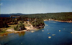 Air View Of White's Bridge , Sebago Lake Maine Postcard 