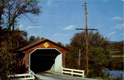 Old Covered Wood Bridge Bennington, VT Postcard Postcard