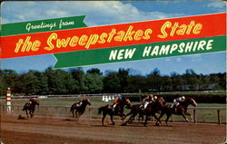 Greetings From The Sweepstakes State Scenic, NH Postcard Postcard