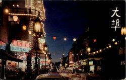 Chinatown At Night Postcard