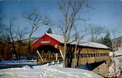 Jackson Covered Bridge In Winter Postcard