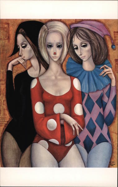 Margaret Keane - Three Harlequins Modern