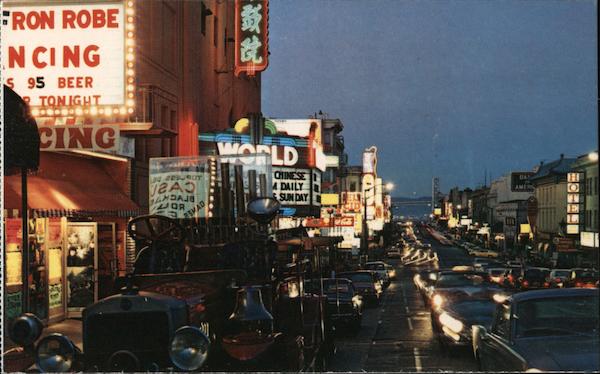 Broadway - North Beach night life. San Francisco California