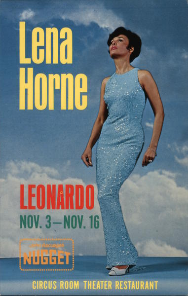 Lena Horne at the Circus Room Restaurant in John Ascuaga's Golden Nugget San Francisco California