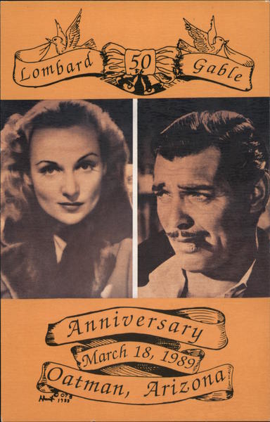 Lombard Gable 50 anniversay March 18, 1989 Oatman, Arizona