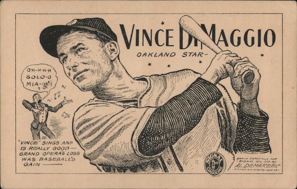 Vince DiMaggio Oakland Star California Baseball