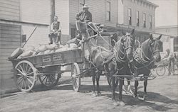 Farmers Union Delivery Wagon on Campbell Avenue. California Postcard Postcard Postcard