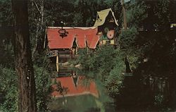 Santa's Village Santa's Mill Wheel Toy Factory Postcard