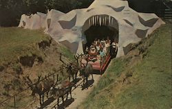 Santa's Village Santa and his reindeer sleigh ride Santa Cruz, CA Amusement Parks Postcard Postcard Postcard