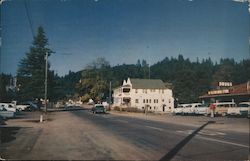 Felton, California Street view of Felton Drug Store Postcard