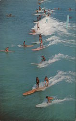 Riding the surf on Monterey Bay California Postcard Postcard Postcard